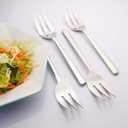 Serving Platters Forks Stainless Steel Buffet 9 inch Utensils Cake Butter Pastry Servers (4 pcs serving forks)
