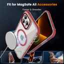 DEERLAMN Strong Magnetic Case for iPhone 14 Pro 6.1-Inch,[Compatible with Magsafe] Clear Slim Shockproof Protective Phone Cover for Women Men-Transparent Red