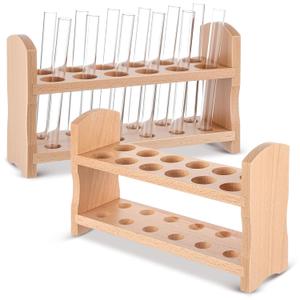 Wooden Test Tube Rack Accommodates Multiple Tubes up to 28mm 10.2" Wide Laboratory Premium Wood Construction Test Tube Holder (2 Pcs,12 Holes) Wooden Test Tube Rack Accommodates Multiple Tubes up to 28mm 10.2" Wide Laboratory Premium Wood Construction Test Tube Holder (2 Pcs,12 Holes)