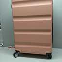 Kono 28 Inch Expandable Spinner Luggage with Wheels Hardshell Large Checked Suitcase TSA Lock Nude/Rose Gold