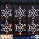 Hiboom 6 Pack 12 Inch Snowflake Christmas Window Lights, Battery Operated LED Hanging Snowflake Lights for Indoor Outdoor Christmas Window, Wall, Door, Glass Decorations