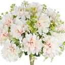 3 Pcs Artificial Flowers for Outdoors Faux Geraniums Bush UV Resistant Artificial Topiary Potted Silk Flowers Outdoor for Planters Hanging Basket Front Porch Garden Patio Decor Champagne Pink