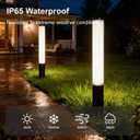 SkyGlow 32" Bollard Light, 120V Line Voltage Aluminum LED IP65 Waterproof Outdoor Modern Landscape Path Lights Hardwired Curb Appeal for Garden Lawn Patio Courtyard Driveway Pathway Lighting