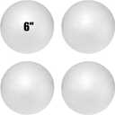 Styrofoam Balls 6 Inch,4PC Large White Foam Balls for Crafts, DIY Craft Giant Foam Ball for Home and School, Smooth Solid Round Ball (Styrofoam-6in-4pc)