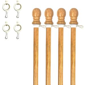 56" Wooden Flag Pole for House Pack of 4 Improved Design Tangle Free Adjustable Rotating Rings Heavy Duty Flag Poles for Outside Fit Most Flag Sizes