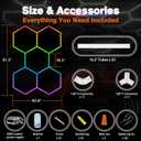 RGB Hexagon Garage Lights, Music Sync LED Hexagon Lights for Gaming Room, Smart App & Remote Control, DIY Honeycomb Ceiling Light for Studio Gym Basement Deco