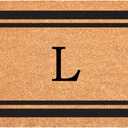 Calloway Mills 152961830L Black Border 18" x 30" Monogram Doormat, (Letter L)