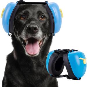 New Dog Ear Muffs for Noise Protection - 30dB NRR Dog Headphones, Noise Cancelling Hearing Protection Against Thunder/Fireworks/Vacuums, Upgraded Design with Bell Accent (Blue, X-Large)