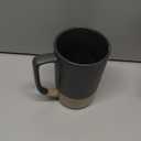 16 OZ Large Coffee Mug, Two Color Combination Big Ceramic Tea Cup with Square Handle with White Speckled for Men Women Restaurant Home Office Hot Drinks, Grey (Gray)