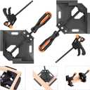 NAYE Corner Clamp,Right Angle Clamp 90 Degree Positioning Square Holder,Woodworking Carpenter Tool Set with 4" Bar Clamps for Face Frame,Boxes,Door,Cabinet (Black)