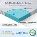 3 Inch Full Size Gel Memory Foam Mattress Topper High Density Cooling Pad Pressure Relief Bed Topper with Removable & Washable Cover, Full 54x75in