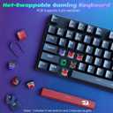 Redragon Mechanical Gaming Keyboard Wired, 11 Programmable Backlit Modes, Hot-Swappable Red Switch, Anti-Ghosting, Double-Shot PBT Keycaps, Light Up Keyboard for PC Mac