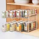 BOIVSHI Spice Rack Organizer, Heavy Duty Vertical Spice Rack Pull Out for Cabinet, 2 Tier Metal Spice Rack for Kitchen, Pantry, Easy to Install & Smooth Sliding, Chrome, 11W x 10.5D x 9.5H