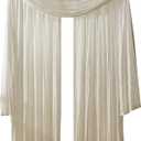 Elrene Home Fashions Athena Faux Crushed-Silk Window Curtain Panel and Valance Set, 52"x84" (2 Panels) & 1 Valance, Ivory