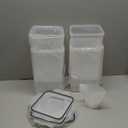 M MCIRCO Extra Large 7qt / 6.5L/220oz Tall Food Storage Containers, WIDE & DEEP, 4-Piece Plastic Airtight Kitchen Pantry Storage Containers for Flour, Sugar, with 4 Measuring Cups,20 Labels