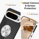 Tnarru Designed for Google Pixel 10/Pixel 10 Pro Clear Case with Stand [Magnetic Ring Holder Kickstand] Soft TPU Bumper Non-Yellowing Anti-Scratch Slim for Google Pixel 10/10 Pro Case Silver