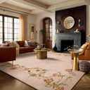 Area Rugs 9x12 Living Room: Washable Rug Stain Resistant Non Slip Low Pile Ultra Soft Faux Wool Lightweight Large Rugs for Bedroom Dining Room Under Table Rug Home Office Nursery Farmhouse Indoor
