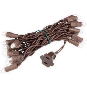 Novelty Lights 7 Feet 20 LED String Light, Pure White on Brown Wire, 4" Spacing Short Fairy Lights, Connectable End-to-End, UL Listed for Indoor/Outdoor