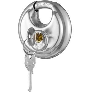 Keyed Alike Discus Padlock, Stainless Steel Storage Unit Lock,2-3/4 in.Wide,3/8 in. Diameter Shackle, Disc Locks for Sheds, Garages and Fence，Pack of 1