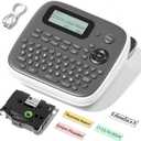 Label Maker Machine with Tape, Label Maker Waterproof Labels 12mm, D210s Laminated Labeler Machine, Multi Icons Borders & One-Touch Keys, Labelmaker for Home Use/School Office Supplies