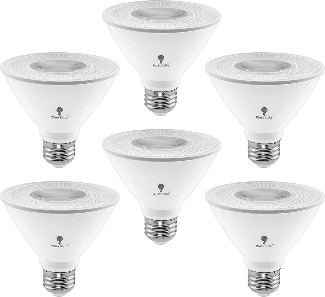 6 Pack PAR30 Short Neck LED Flood Light Bulb 10W 75 Watt Equivalent 850 Lumens Waterproof E26 4000K Cool White Super Bright PAR30 LED Bulb for Security, Led Spotlight Bulb Led Recessed Light Bulbs