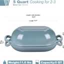 VORRINGARD Enameled Cast Iron Sourdough Bread Oven, Dutch Oven, Loaf Cast Iron Bread Pan for Homemade Bread Baking, Meatloaf Pan with Lid, 5QT, Sea Salt