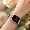 Moolia Floral Leather Band Compatible with Apple Watch Band 42/41/40/38/46/45/44/49mm Women, Cute Romantic Vintage Rose Pattern Strap for iWatch Series 11 10 9 8 7 6 5 4 3 2 1 SE/Ultra(1/2/3)