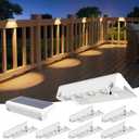 VOLISUN Solar Deck Lights 8 Pack, Warm White Glow LED Large Size Lamp, IP65 Waterproof Step Lights Outdoor for Deck, Step, Fence, Railing, Wall and Stairs