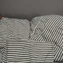 Bed Sheets Set – Green and White Stripes, Queen Size, Soft Bedding with Deep Pocket Fitted Sheet, Flat Sheet & Pillowcases