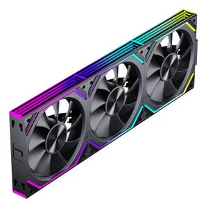Interstellar V2 RS 120mm Case Fan Infinity Mirror Module Daisy-Chain ARGB Fan Triple Pack Suitable PC Cooling Fans 360mm AIO Cooler(Black-3Pack)
