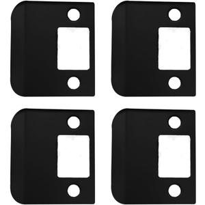 QCAA Solid Brass Extended Lip Strike, 2''X2-1/4", Matte Black, 4 Pack, Made in Taiwan