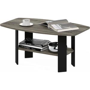 Furinno Simple Design Coffee Table, French Oak Grey/Black