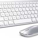Bluetooth Keyboard and Mouse Compatible with Mac, OMOTON Ultra-Slim Wireless Keyboard and Mouse Combo Compatiblei with MacOS, MacBook Pro/Air, iMac, Mac Mini, Laptop and PC (Silver) (Silver)