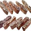 Royal Kraft Fabric Wooden Stamps Creative Border Pattern Printing Blocks (Set of 10) Htag2159
