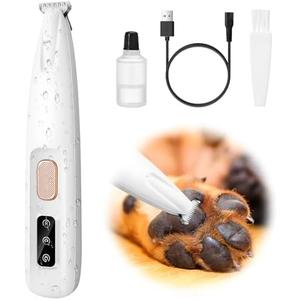 Palksky Dog Paw Trimmer, Upgraded 18mm-Blade Electric Dog Clippers for Groomming with Led Display, Waterproof Pet Micro Precision Trimmer, Rechargeable Hair Shaver for Paws, Ears, Face, Rump and Eyes