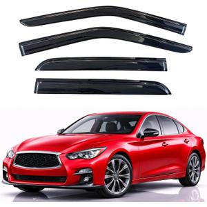 KPY Rain Guards Fit for 2014-2022 Infiniti Q50, Out-Channel Window Visors Vent Wind Deflectors 4PC, Car Accessories for 14-22 Infiniti Q50