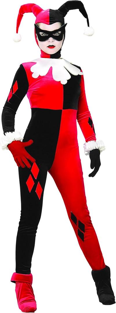 Rubie's Women's DC Heroes and Villains Collection Harley Quinn Costume (Red/Black)
