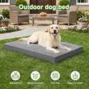 Vonabem Waterproof Outdoor Dog Bed Large Medium Sized Dogs, Washable Crate Pad 35 inch, Foam Orthopedic Pet Beds with Removable Cover,Durable Anti-Slip Kennel Pads 35"x22", Gray