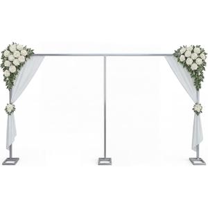 Novabright Backdrop Stand Pipe Drape Kit,Silver,10x20ft,Rectangular Base