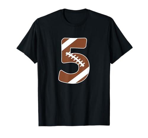 5th Birthday Football Shirt - 5 years old Kid Football Shirt T-Shirt Small
