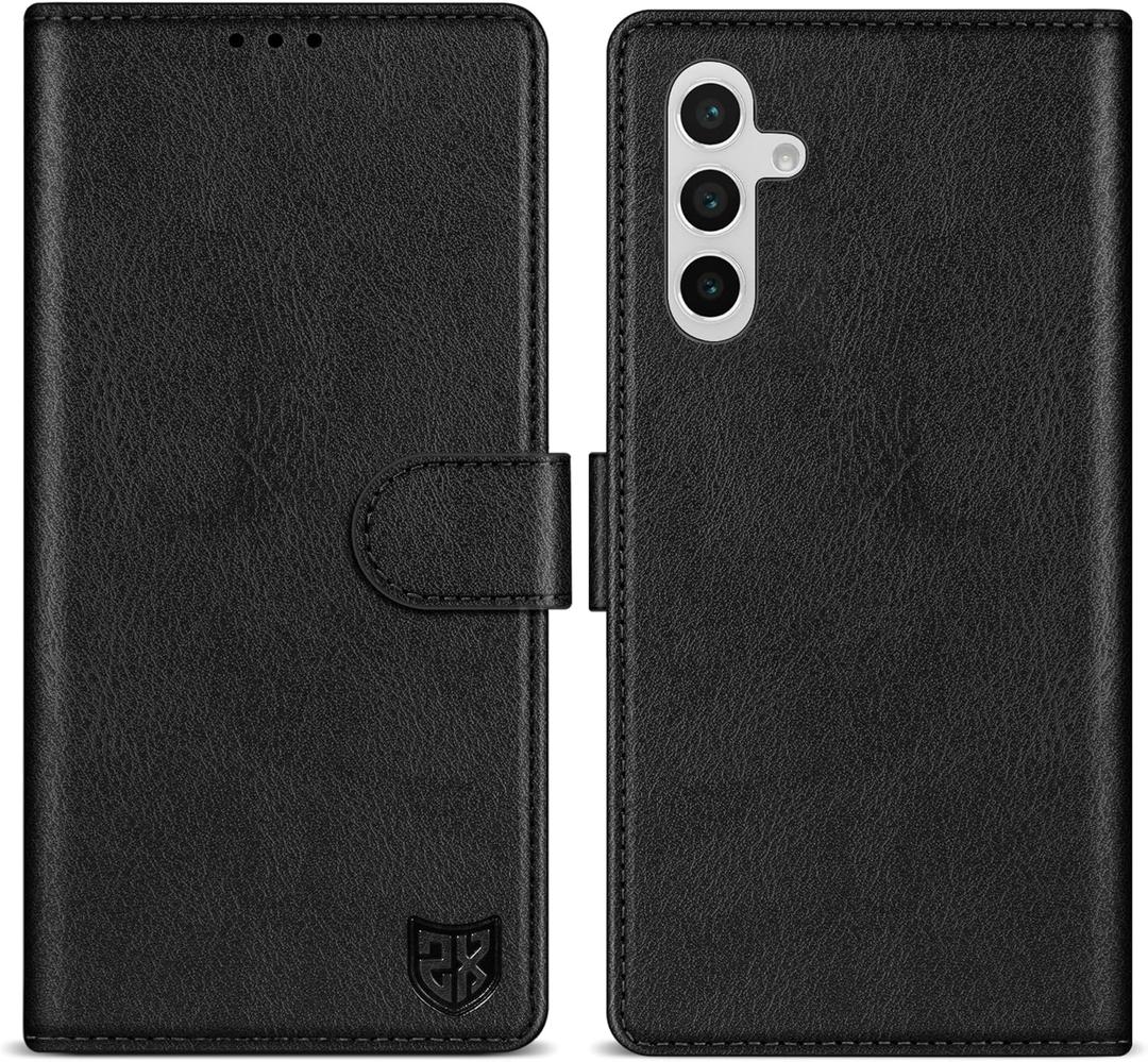 ZZXX for Samsung Galaxy S25 Wallet Case with [RFID Blocking] Card Slot Kickstand Magnetic Closure Leather Flip Fold Protective Phone Case for Samsung Galaxy S25 5G Case Wallet(Black-6.2 inch)