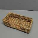 CLAYNIX Rattan Napkin Holders for Table, Napkins Holder For Paper Napkins, Kitchen Luncheon Paper on Boho Dining Countertop - Rectangle (Yellow)