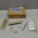 Pocket Door Privacy Lock with Indicator No Keys Brushed Gold - Modern Rectangular Hardware, Finger Flush Pulls with Edge Pull for Sliding, Folding Doors