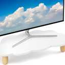 Monitor Stand Riser,Cloud-Shaped Sturdy Wood Computer Monitor Riser, Laptop Monitor Stand, Multi-Purpose Desktop Organizer Riser for Computer, Laptop, Printer, TV,White