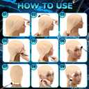 6 Pcs Bald Caps for Men Women Makeup Latex Bald Head Wig Caps Balds Cosplay Costume Accessories for Adults Halloween(Beige 1,Medium,Novel)