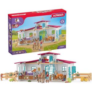 Schleich Horse Club - 115 PC Lakeside Riding Center Horse Toy Playset with Horses and Riders, Barn and Farm Figurine Accessories - Farm Toys for Girls and Boys - Realistic Kids Toys Ages 5+ | 42567, Medium