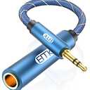 EMK 1/4 to 3.5mm Adapter, 1/4" Female to 1/8" Male Stereo Audio Adapter for Speaker,Amplifiers, Guitar, Home Theater Devices, Laptop, Headphones (6.6FT/2M), Set of 3