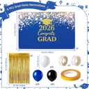 2 x Graduation Party Decorations- Large Outdoor 2026 Graduation Banner with Balloon Arch and Gold Curtain Backdrop- Navy Blue Gold 47x71graduates Porch Sign for High School College Party