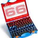 66 Nut and Bolt Thread Checker with Storage Box, Thread Checker Measuring Tool(34 Metric & 32 Standard), Bolt Size and Thread Gauge Finder Suitable for inspecting in Narrow and Tricky Areas