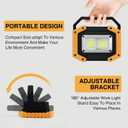 Tekstap LED Work Light Rechargeable, 30W 2000LM Portable Waterproof Rechargeable Work Lights with Stand, Battery Powered COB Flood Lights for Power Ouage Emergency Outdoor Camping Garage